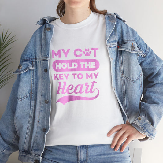 Cute Loving Animals Tshirt My Cat Hold The Key To My Heart